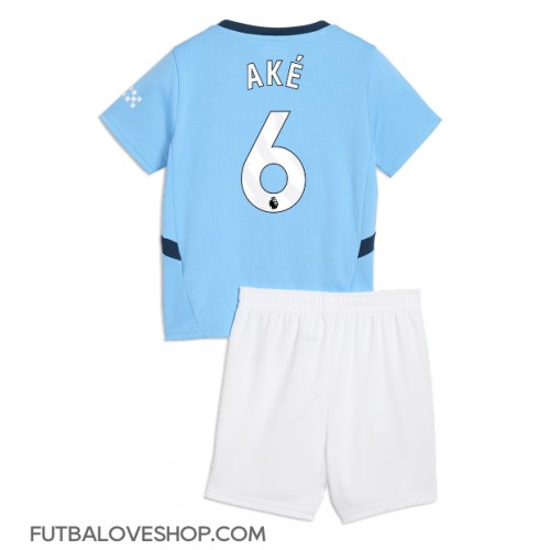 Dres Manchester City Nathan Ake #6 Domáci pre deti 2024-25 Krátky Rukáv (+ trenírky)